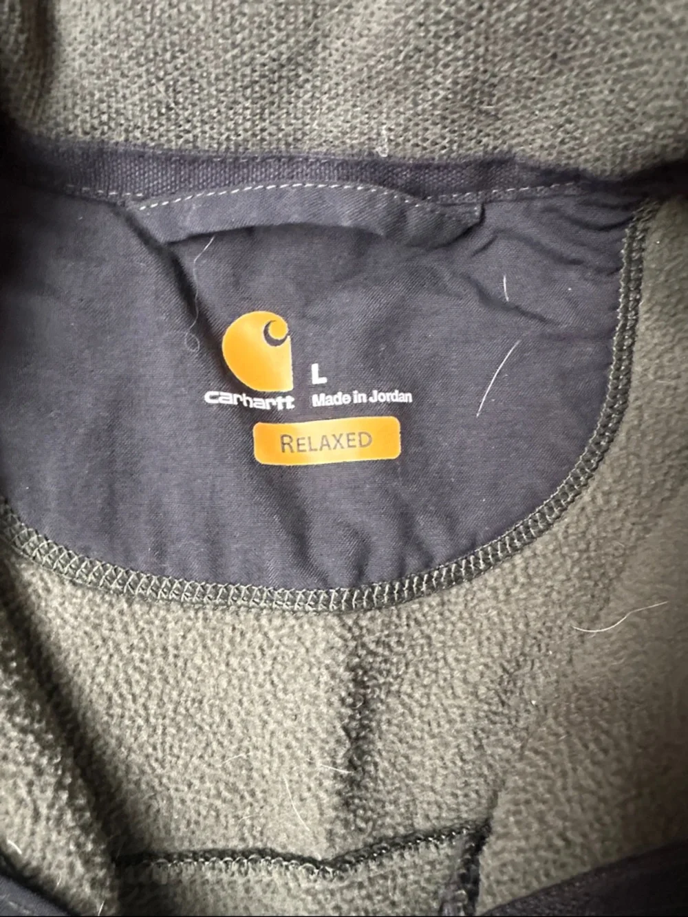 Carhartt Fallon Vest - Olive Green Fleece Vest with Black Trim - Size L - Picture 2 of 5
